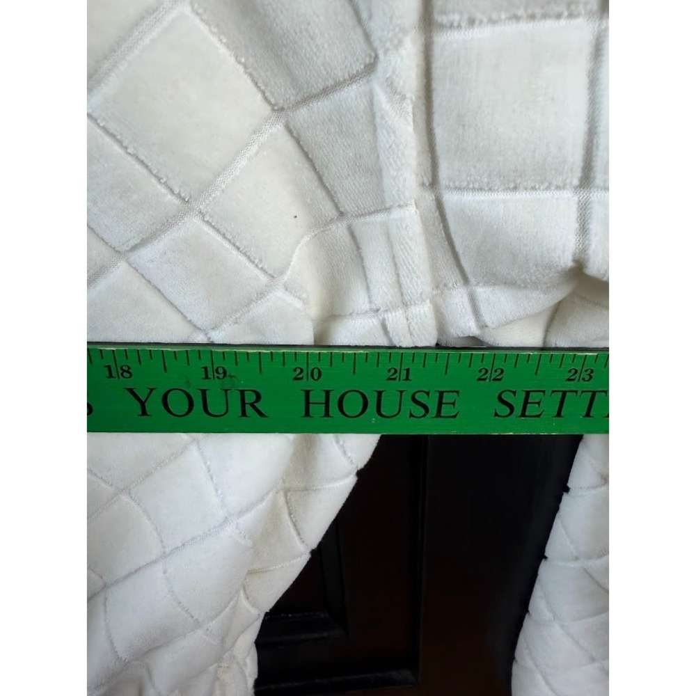 Neiman Marcus Cream Quilted Faux Fur Collar Drawstring Waist Zip Up Jacket L - Picture 11 of 12